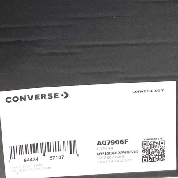 Converse Chuck Taylor High Top Bordeaux Shoes Casual Women Size Sneakers A07906F - Picture 10 of 10